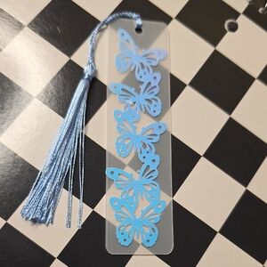 Blue Butterfly Bookmark with Tassel
